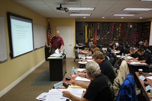 Instructor teaching classroom